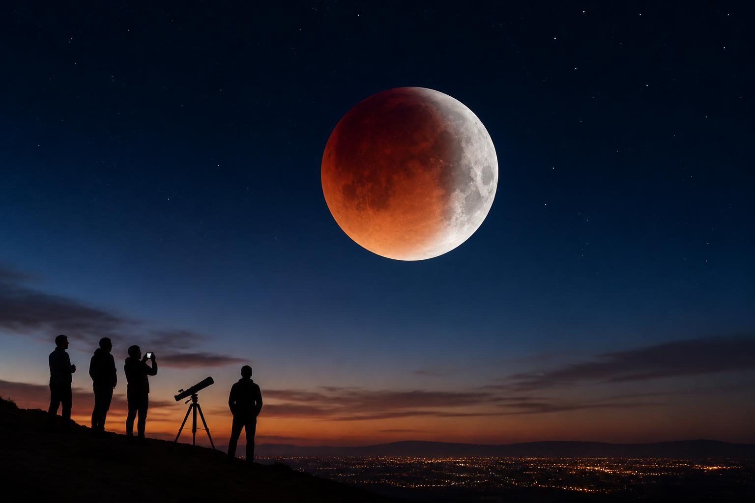 Eclipse lunar parcial de agosto de 2026 con la mayor parte de la Luna dentro de la sombra de la Tierra